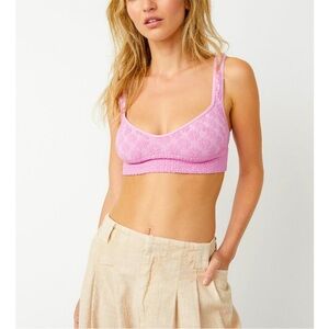 Free Prople Just Like That Seamless Bra in Pink Size L/XL